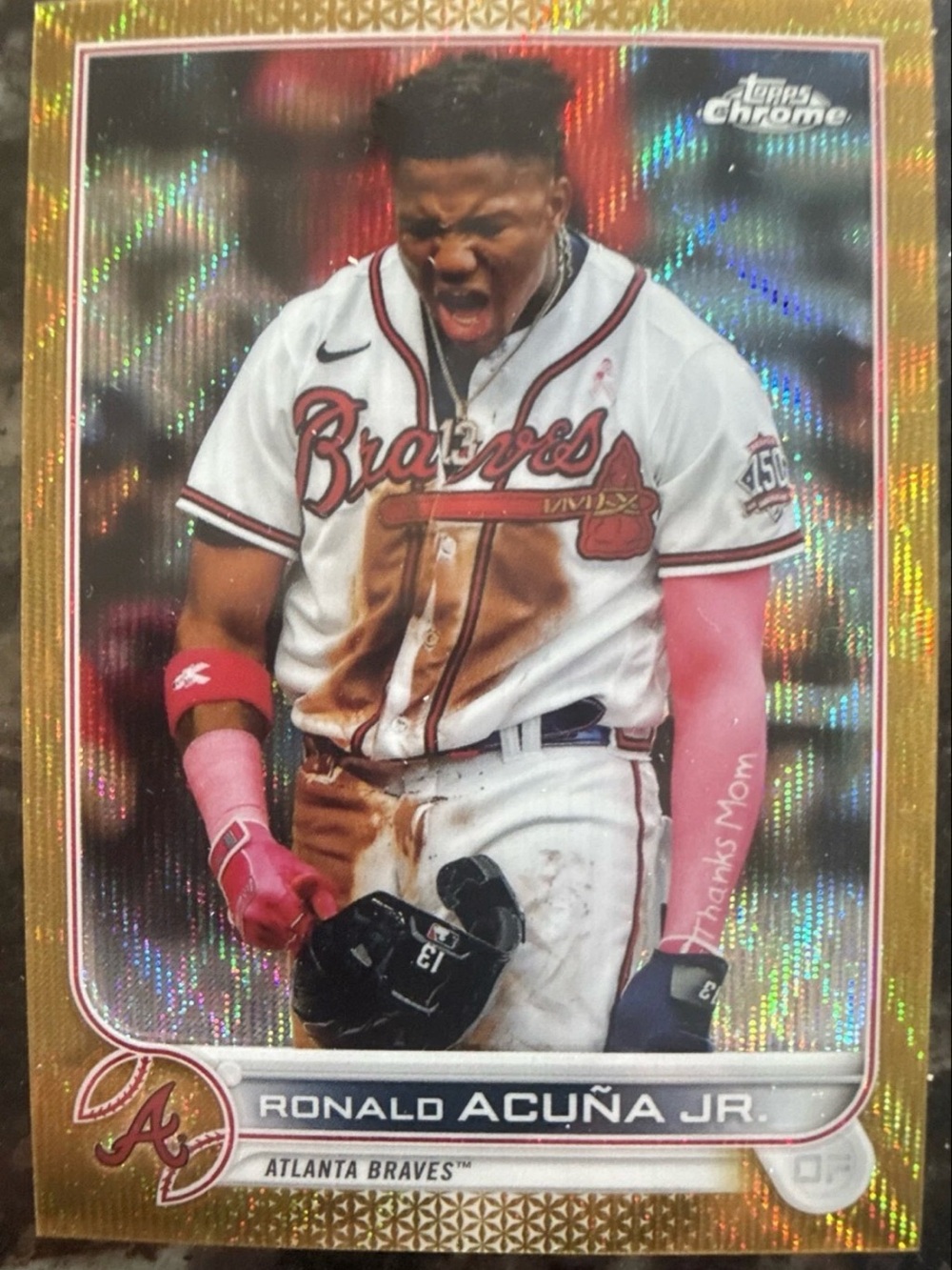 #/50 Topps Chrome Ronald Acuña Jr. Gold Wave Refractor SSP
